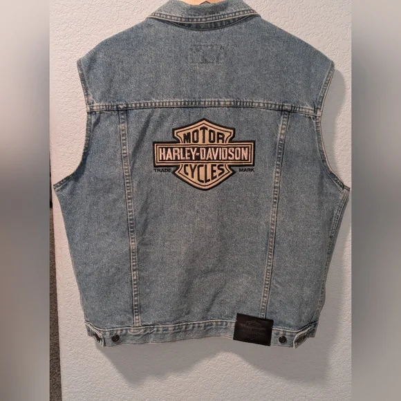 Harley Davidson Denim Vest - Picture 2 of 11